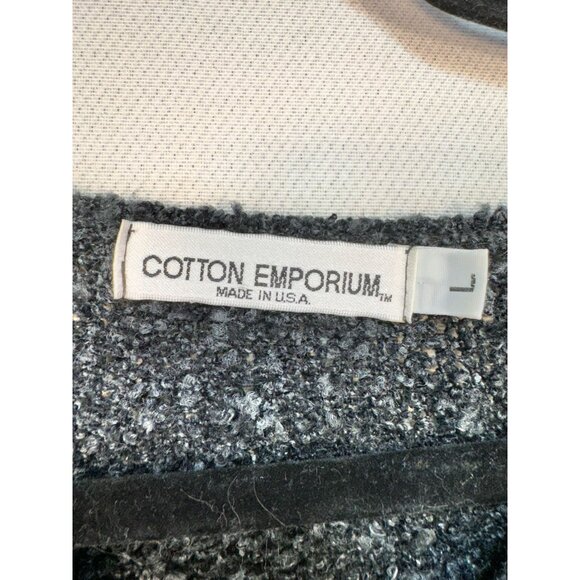 Cotton Emporium Womens Long Sleeve Knit Sweater Large Dark Gray - Picture 2 of 10